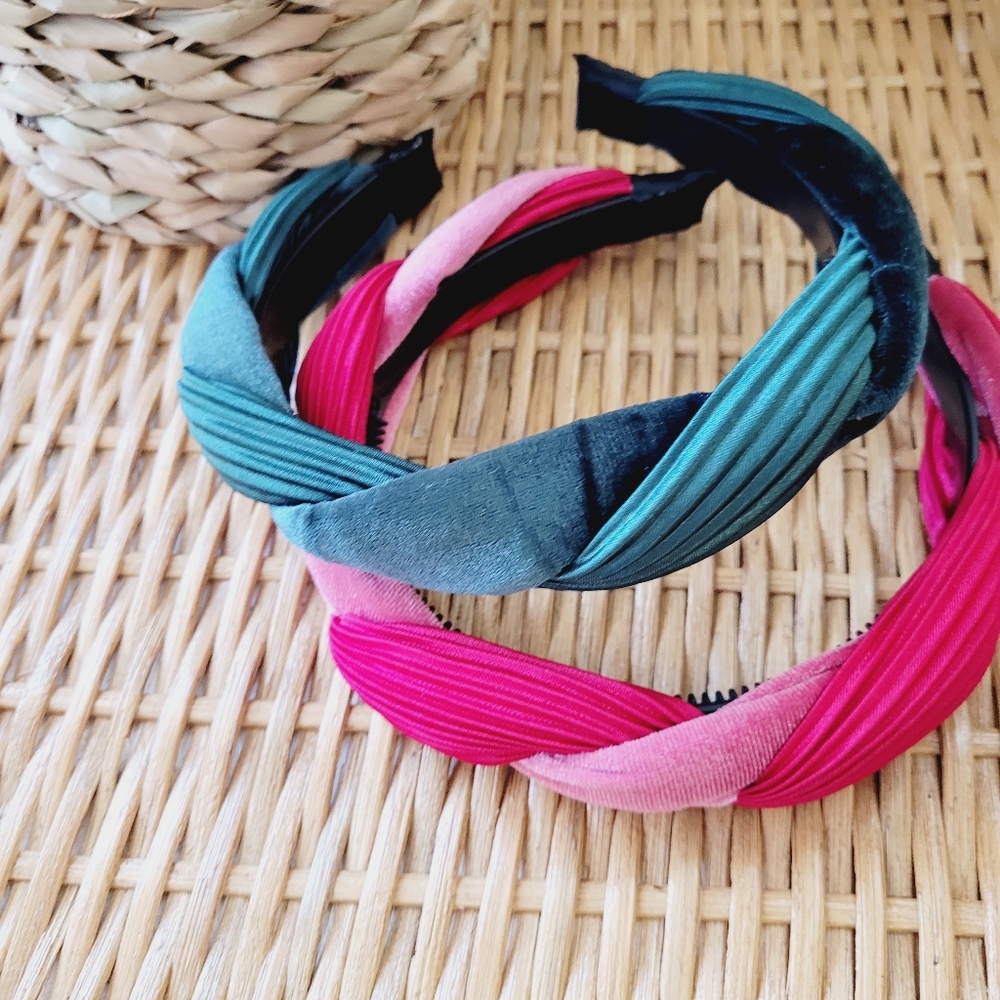 2 Velvet  Twist Headband accessories